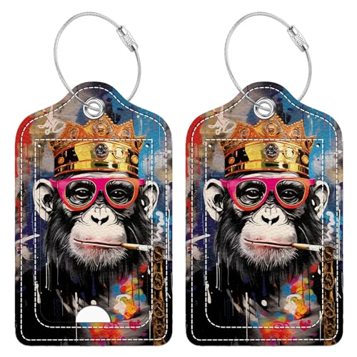 Étiquettes de bagage Gorilla King pour valises et sacs de voyage en cuir résistant
