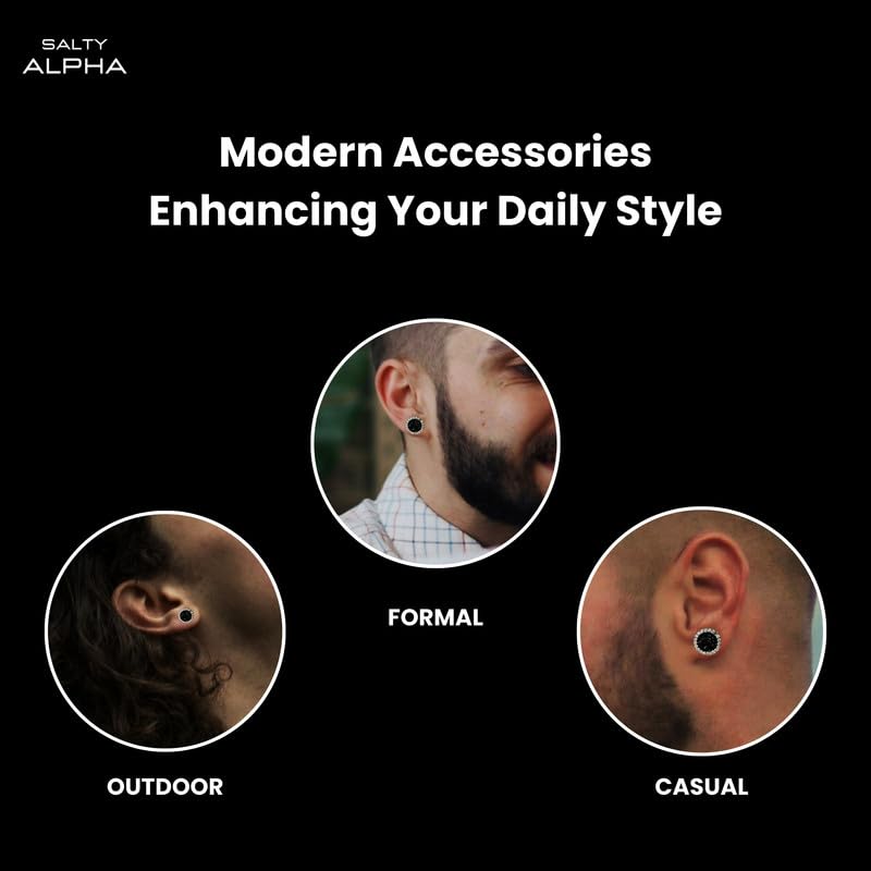 Image of SALTY ALPHA Anti Tarnish Non-Pierced Rigel Earrings for Men | Ear Hoop for Man | Stylish Fashion Jewellery Accessories for Boys | Minimal Jewelry | Ideal for Gifting | Gift for Diwali, Christmas, Marriage, Birthday