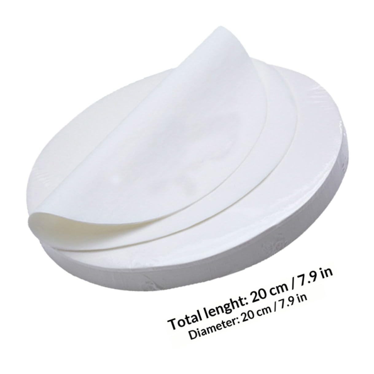 Papier Parchemin Rond Blanc Résistant Haute Température et Antiadhésif pour Cuisson et Grillade à Domicile, Lot de 500 Feuilles en Papier de Cuisson
