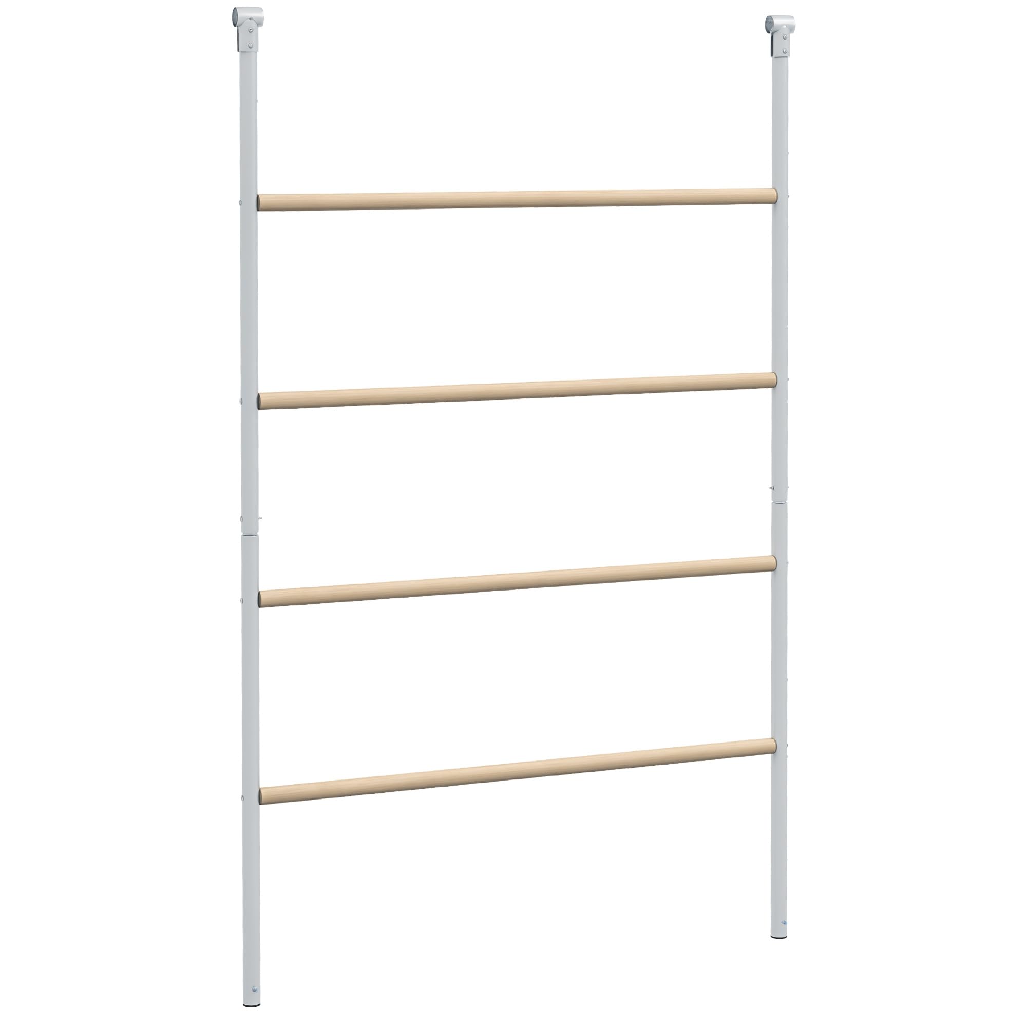 PawHut Trespolo per Galline a 4 Livelli, Posatoio per Galline in Legno e Acciaio Zincato, Scaletta per Pollaio per 4-6 Polli, 140x86x2.5 cm, Colore Legno