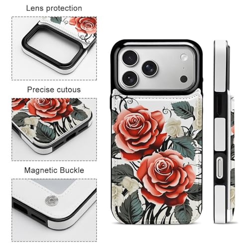Coque fine iPhone 17抗震 protection motif fleurs et rangement carte