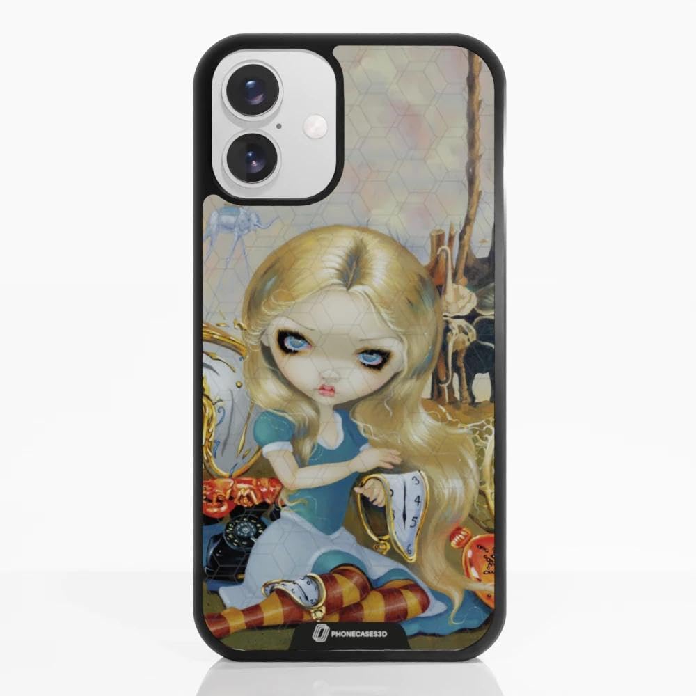 Coque iPhone 16 Plus Jasmine Becket Alice design 3D noir - 6