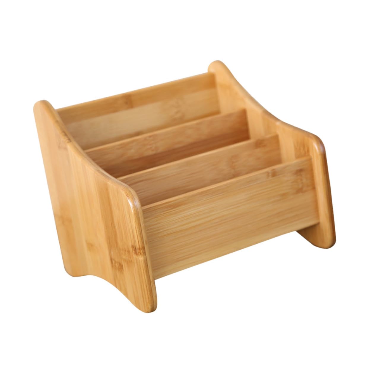 Mikinona Portaoggetti in Bambù Tre Griglie Scatole Portaoggetti da Scrivania Organizer per Cosmetici per Ufficio e Casa