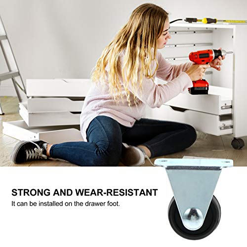 Rodas giratórias Tehaux 20 peças com base de borracha resistentes e sem ruído para gaveta de móveis