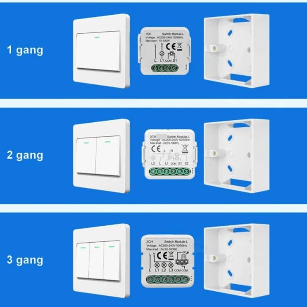 Mini DIY para Tuya para módulo de interruptor de luz inteligente ZigBee, módulo de interruptor de luz inteligente de 230 V, control inalámbrico, integración de asistente de voz, fácil instalación con