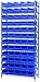 Akro-Mils AWS143630130SC Wire Bin Shelving System with 12 Shelves and Clear Shelf Bins, 36-Inch x 14-Inch x 74-Inch, Chrome