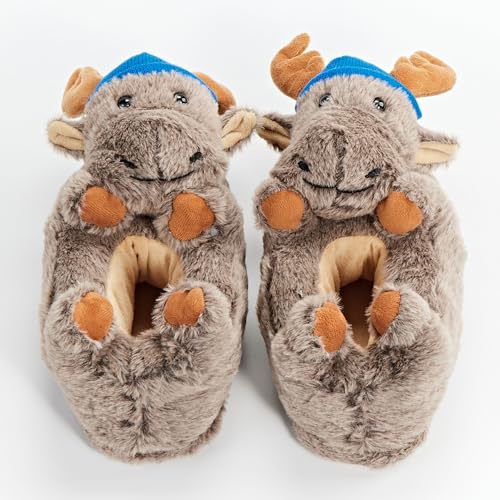 Image of Kids Animal Slippers, Soft Fuzzy Cozy House Shoes