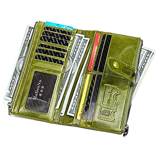 Leather Wallets For Women Western Bifold Check Book Holder Women's Wallets, Card Cases & Money Organizers Large (green)2