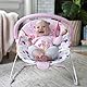 Bright Starts, Disney Baby, Minnie Mouse Spotty Dotty, Babywippe Babyschaukel mit Vibrationen, maschinenwaschbarem Sitzpolster, rutschfesten Füßen, 2 Hängespielzeugen, 0-6 monate