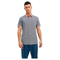 JACK & JONES Jjepaulos Polo Ss Noos Maglietta, Grigio