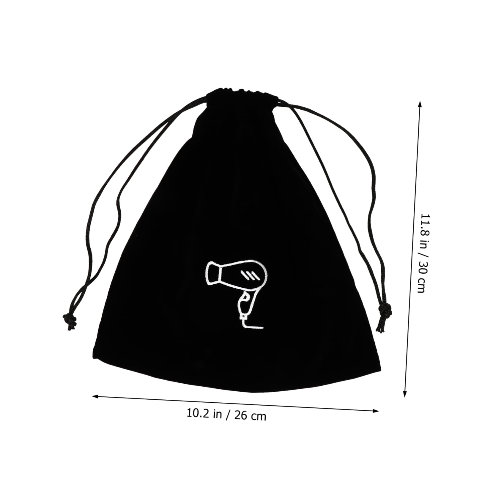 DOITOOL 13piezas Bolsa De Almacenamiento De Franela Para Secador De Pelo y Joyas Organizador De Artículos De Cierre Color Negro