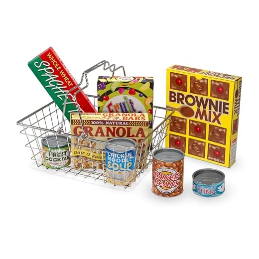 Melissa & Doug Grocery Basket with Play Food