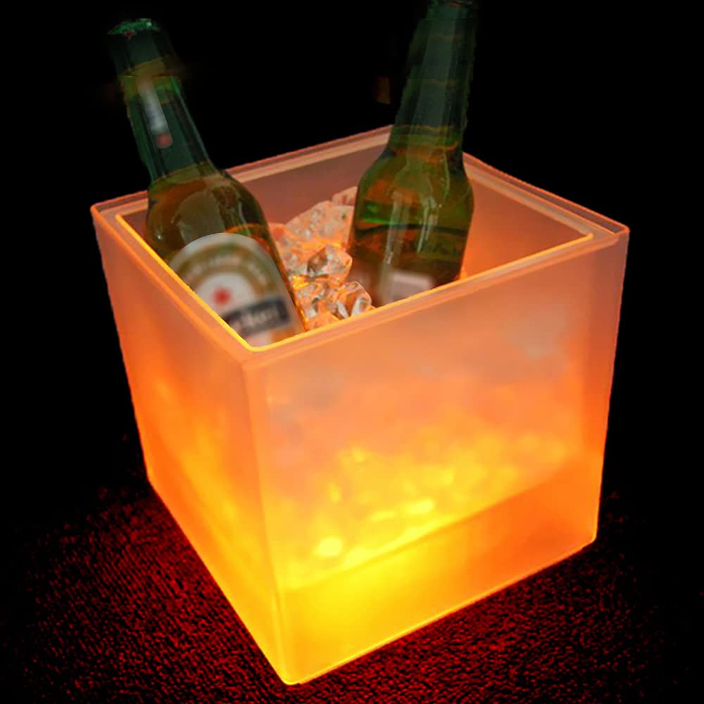 Kavolet 3.5L Cubitera, Cubo de Hielo LED con Degradado de Color automático, Utilizado en Vino y champán, Vino Tinto, Adecuado para reuniones Familiares, Bares, Clubes, restaurantes