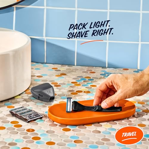 Dollar Shave Club | Travel Shave Set | 4 Swift Rinse Refill Cartridges, 1 Handle (Black), 1 Razor Cover - Image 3