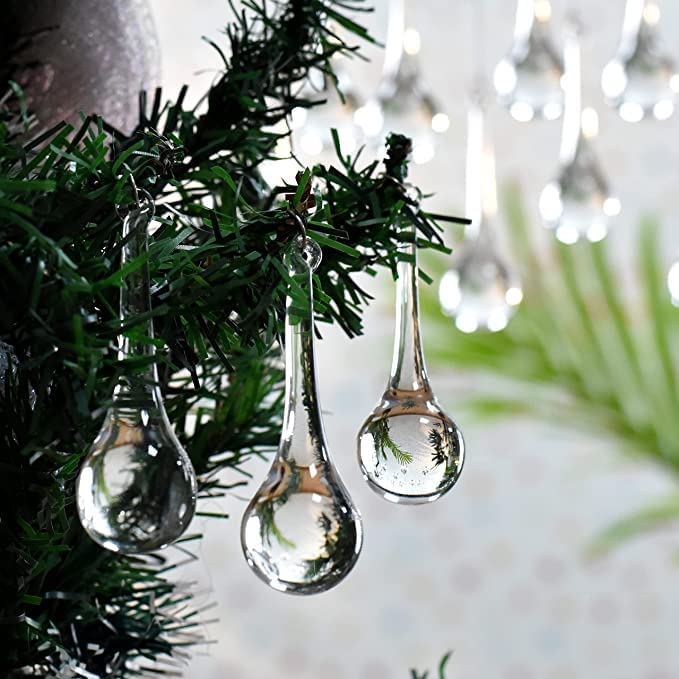 Indian Shelf 20 Pieces Clear Chandelier Crystals Teardrop | Crystal Chandelier Prisms | Crystals Pendants | Hanging Crystals for Centerpieces | Clear Teardrop Beads | Drop Chandelier Pendants-image-12