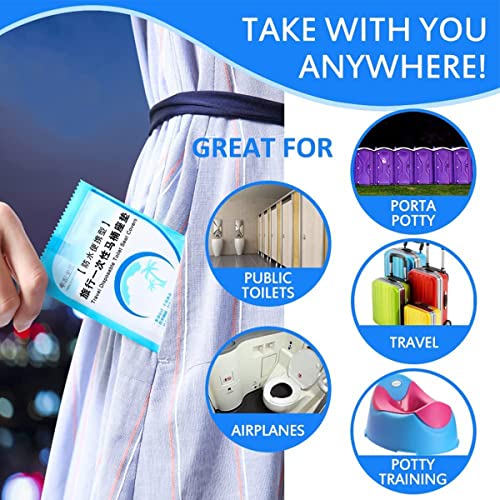 غطاء مقعد المرحاض للاستعمال مرة واحدة من اي سي في في، مناسب للسفر ومقاوم للماء والانزلاق، وسادة مقعد المرحاض بتعبئة مستقلة، حصيرة المرحاض للأطفال والأمهات الحوامل، 50 قطعة