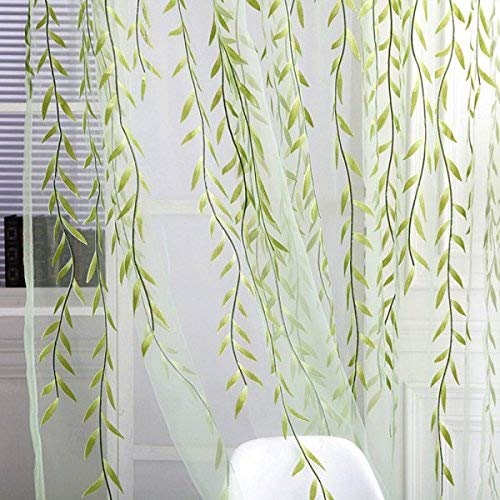 Towallmark Willow Voile Tulle Room Window Curtain Sheer Voile Panel Drapes Curtain 39.4'' x 78.8