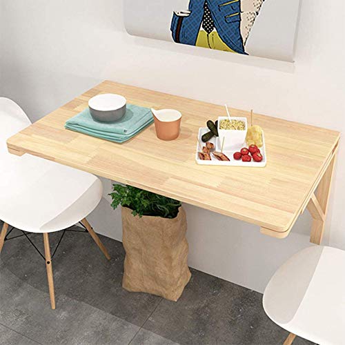 Bureau mural pliable gain de place table rabattable bois 50x30