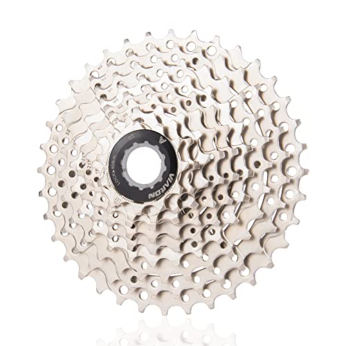 Viaron Bike Cassette 9 Speed 11-25T/28T/32T/36T/40T/42T/46T Silver Cassette For Mountain Road Bike Lightweight Freewheel Compatible With Shimano (9S-42T Silver Black) #TOP2