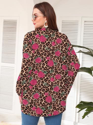Image of AusLook Plus Size Lightweight Cardigans for Women Open Front Pockets Jacket