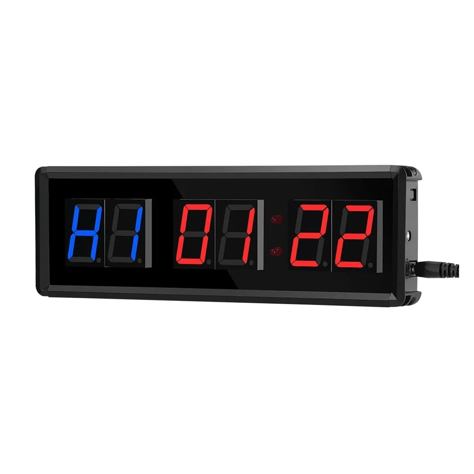 Minuteur de gym, chronomètre d'entraînement LED avec compte à rebours/accéléré, écran numérique ultra-clair 11,5" x 4", en métal, plusieurs modes d'affichage et télécommande. Commande facile