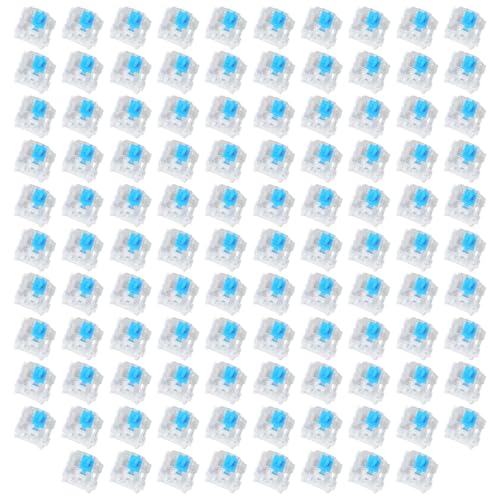 Image of 108 Pcs Mechanical Keyboard Switch 3 Pin Pre-Lubricated Clicky Key Switches | Blue, Clickers for 3d Prints, Dustproof and Waterproof, keyboard accessories for Mechanical Gaming Keyboard