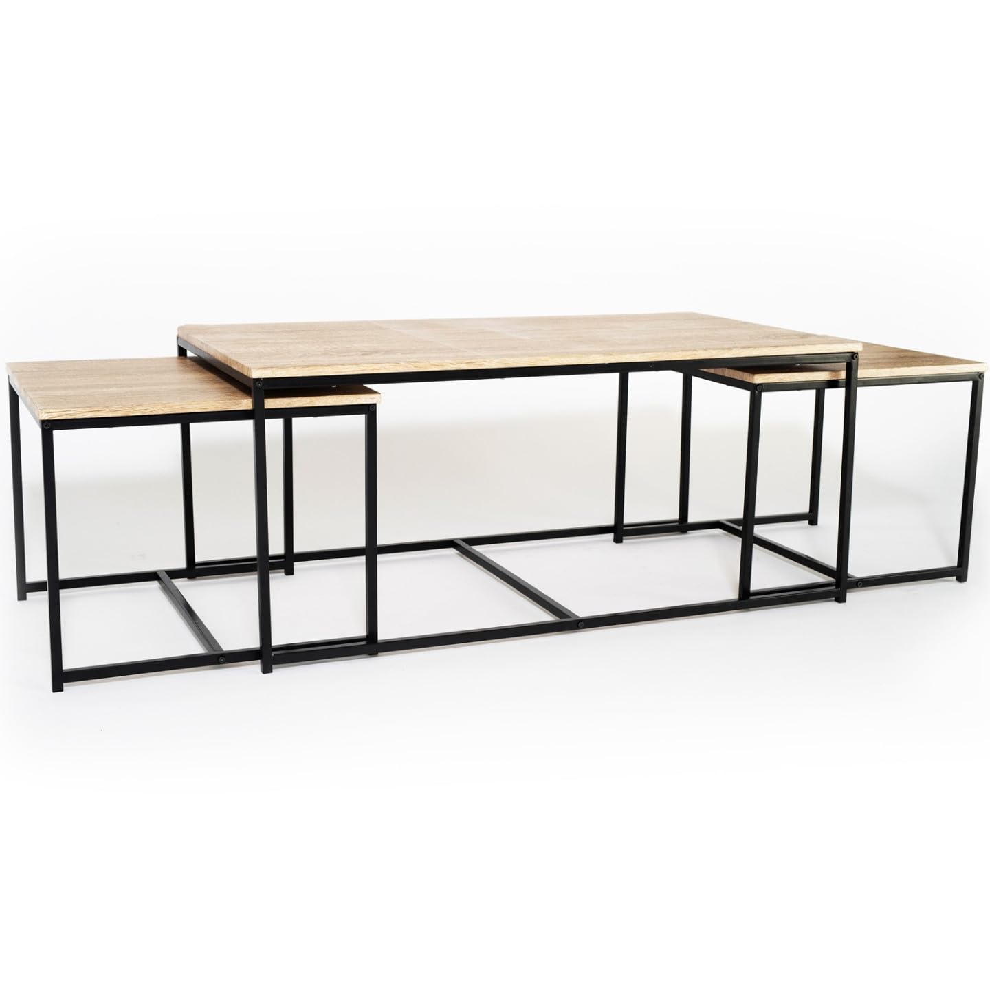 IDMarket - Lot de 3 Tables Basses gigognes Detroit 113 cm Design Industriel
