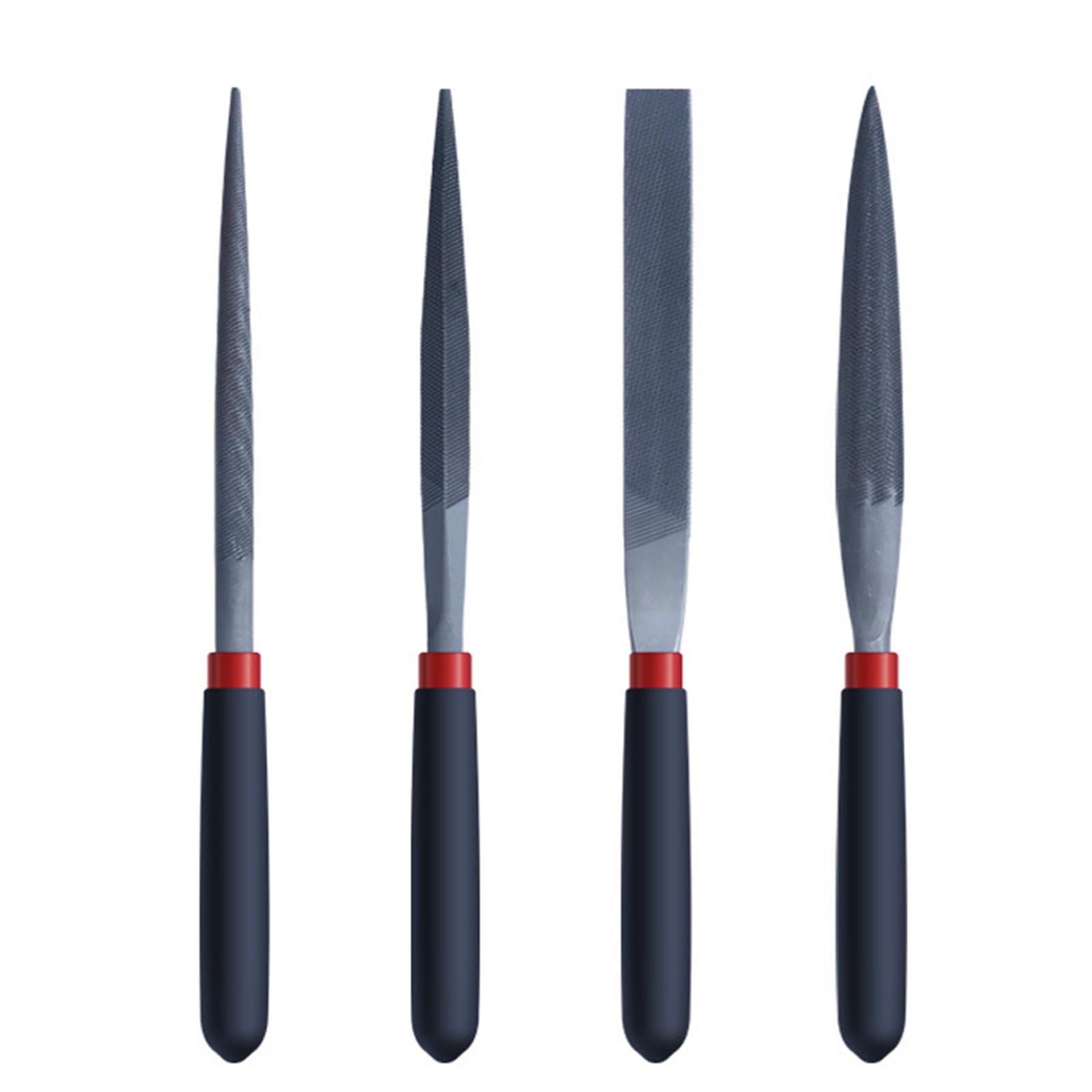 Msioytog 4Pcs Flat Hand Metal File For Steel With Ergonomic Handle Steel Files Tool For Wood And Stone Trimming Metal Shaping Files