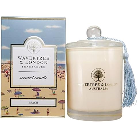 Wavertree & London Organic Beach Scent Soy Wax Candle | Non Toxic 100% Cotton Wick Triple Scented Pure Natural Soy Wax Candles, Hand Poured in Australia | 60 Hours Burning Time, 11.66 Oz Cover