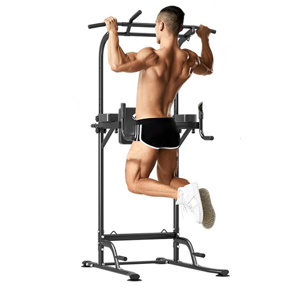Stazione per trazioni e dip, torre di potenza multifunzione ad altezza regolabile per attrezzature per allenamento fitness, allenamento per la forza, palestra domestica
