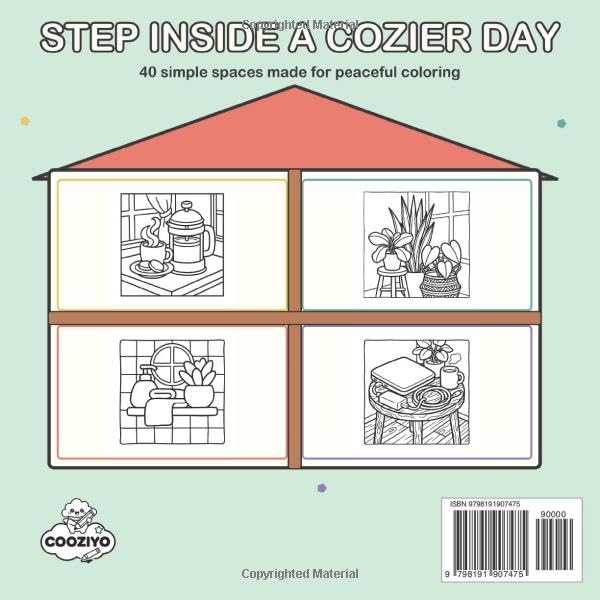 Cozy Mini Worlds: Coloring Book for Adults and teens Featuring Little Cozy Corners and Cute Comfy Spaces for Relaxation (Cozy Corner Coloring Books) image 3