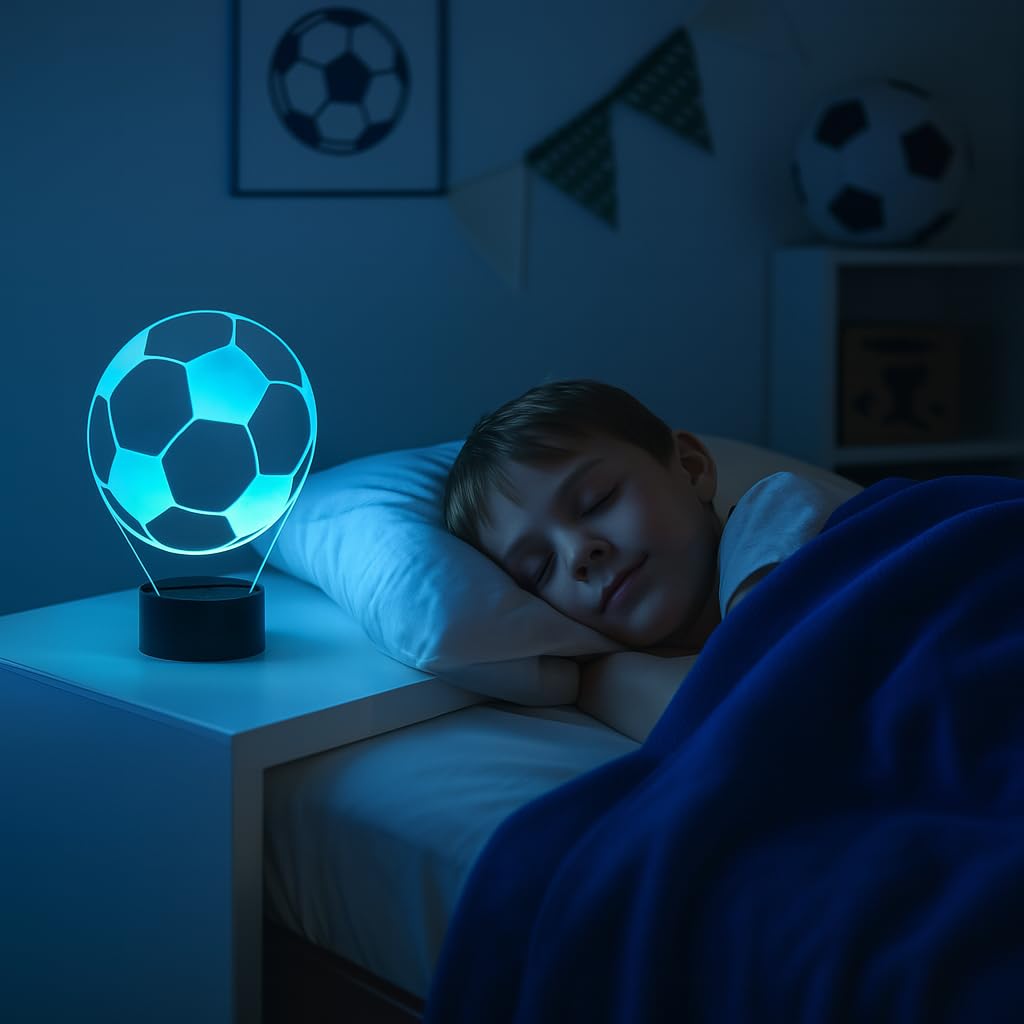 Lampa LED do piłki nożnej – sportowa dekoracja i lampka nocna dla piłkarzy, fanów i trenerów – pomysł na prezent dla mężczyzn, młodzieży i dzieci, światło klubowe