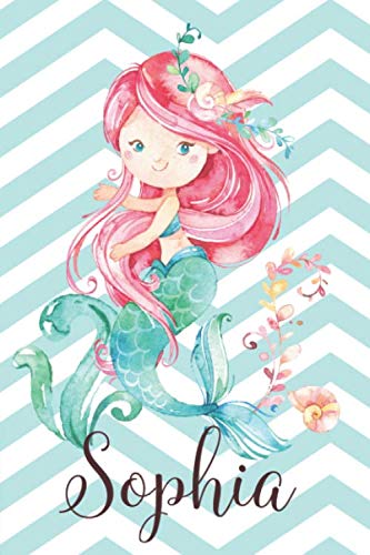 Sophia: Cute personalized mermaid notebook blank lined 120 pages , personalised journal Gift For Women & Girls costum name