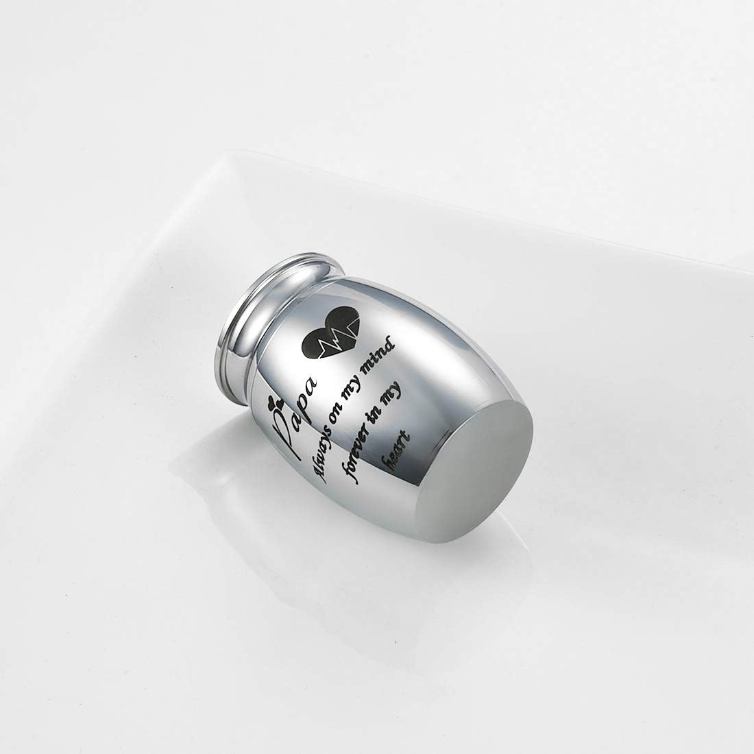 Decorative Memorial Keepsake Urns for Cremains Stainless Steel Mini 1.57 Inch High Small Funeral Urns Cremation Ashes Holder for Family Members - Image 4