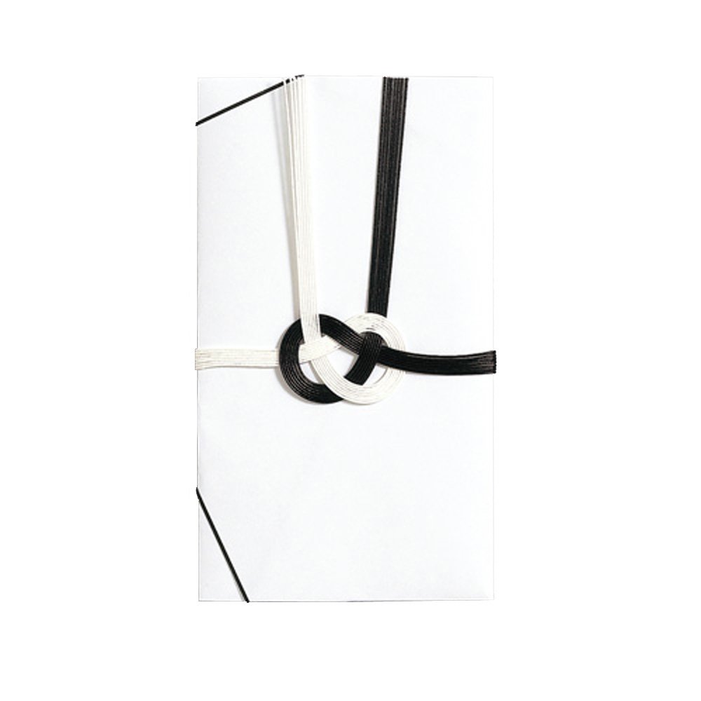 20 Buddhist Condolence Envelopes - Black & White Gold Seal Design For Funeral Services