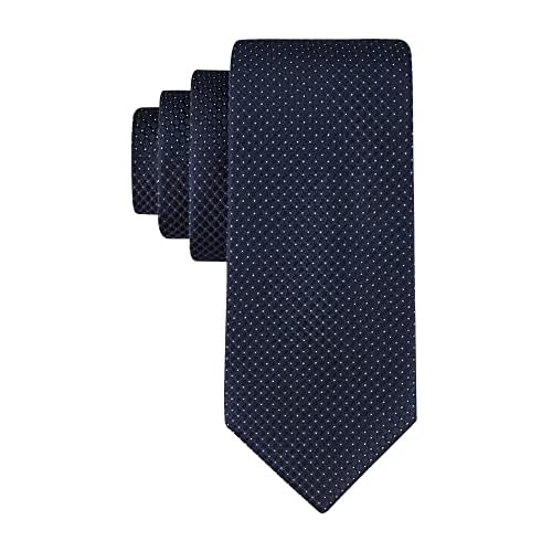 Calvin Klein Men’s Classic Navy Blue Solid and Pattern Ties (Standard and Extra Long Sizes)