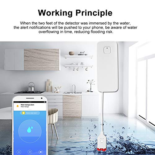 Sensor de Vazamento de água WIFI Detector de Intrusão de Vazamento de água Alerta Alarme de Excesso