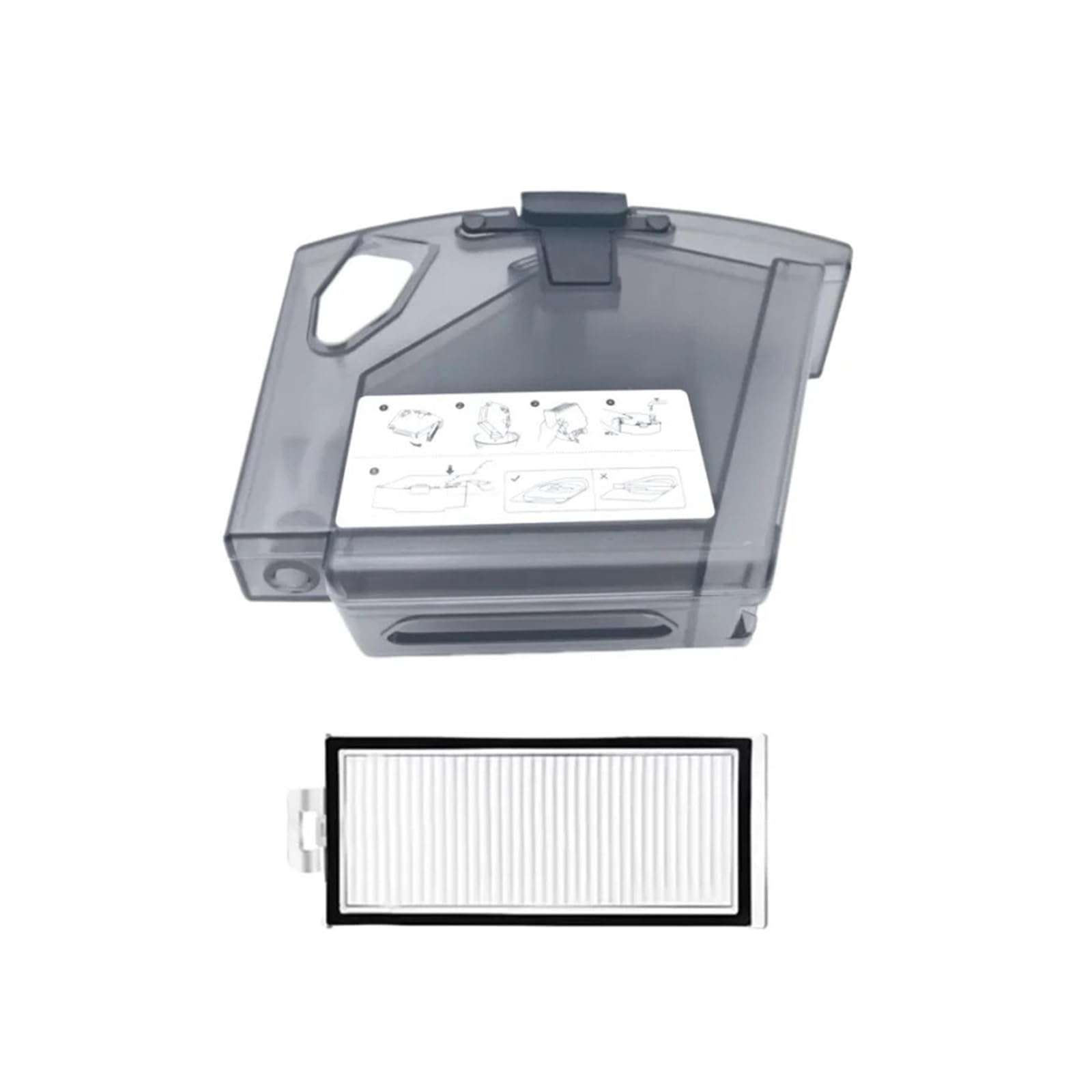 XYMURVVD Replacement Dustbin & Water Tank, Compatible For Roborock，Q8 Max,Q8 Max+– Vacuum Cleaner Spare Parts & Accessories(BlackTankAddFilter)
