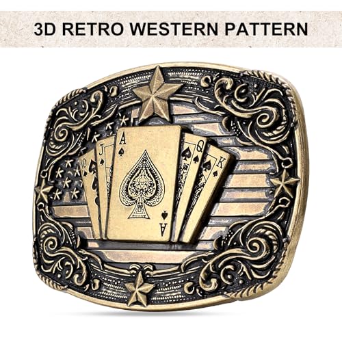 Image of Western Cowboy Belt Buckle for Men Vintage Cowboy Cowgirl Rodeo Texas Buckle Longhorn Bull Belt Buckles