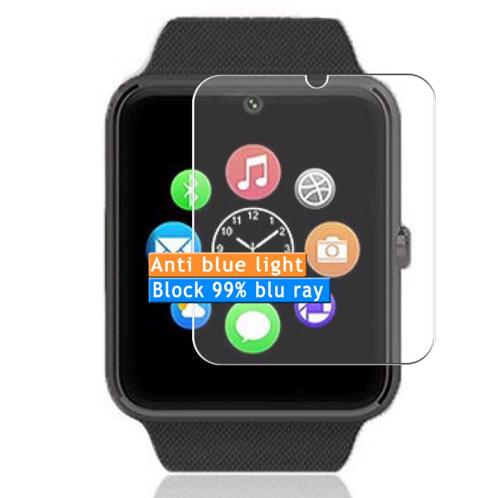 4-Pack Anti Blue Light Screen Protector, compatible with DOHAOOE GT08 Smart Watch TPU Film Protectors Sticker [ Not Tempered Glass ]
