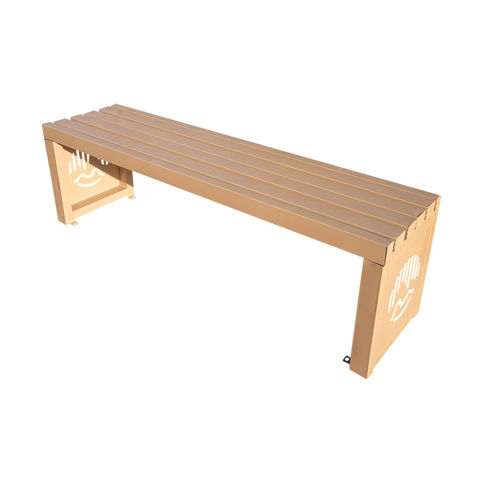 Banc de parc extérieur en acier galvanisé de 180 cm pour espaces publics