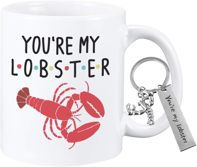 FVLFIL You are my lobster Mug Valentine's Day Mug for Girlfriend Boyfriend Gift - 11oz Friends TV Inspired Double-Sided Coffee Tea Mug
