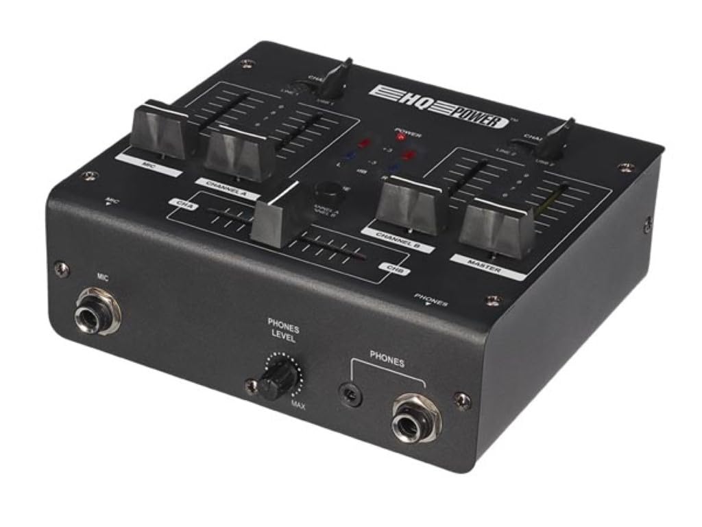 HQ-Power Mesa DE Mezclas DE 2 Canales con 2 ENTRADAS USB