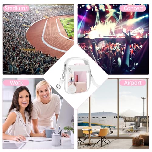 Image of Clear Bag Stadium Approved, Clear Crossbody Purse Bag with Front Pocket for Concerts Sports Events Festivals