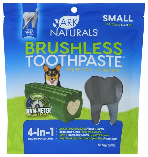 Ark Naturals Brushless Toothpaste, Dog Dental Chews for Small Breeds, Freshens Breath, Helps Reduce Plaque & Tartar, 12oz, 1 Pack