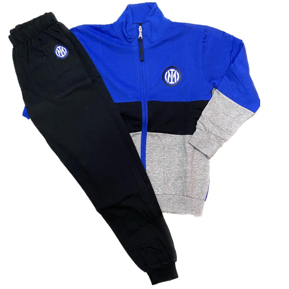Tuta Pigiama Inter Tute Ragazzo Homewear Full Zip Ufficiale Caldo Cotone Pigiami Personalizzati con Nome e Numero PS 41156