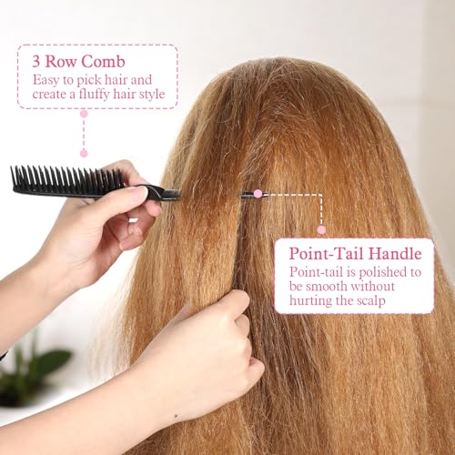 Set de 4 peines de 3 filas para cabello natural miniatura 7