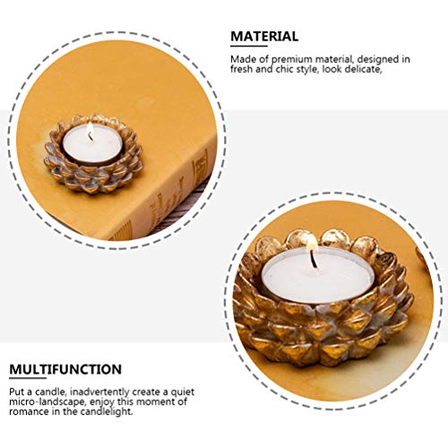 Valicclud 2 peças de mini porta-velas em forma de pinho em forma de cone de vela romântica decoração