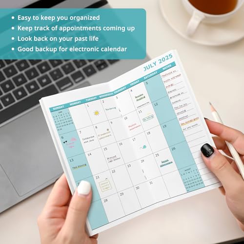 Image of Pocket Calendar 2025-2027 for Purse, Two Year Monthly Planner Pocket Size, Jul 2025 to Jun 2027 Monthly Planner Small Size (6.5 inch x 3.5 inch)-Wildflower