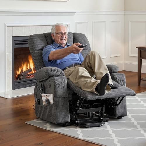 Sillón Recliner de Poder Grande Gris Oscuro miniatura 2
